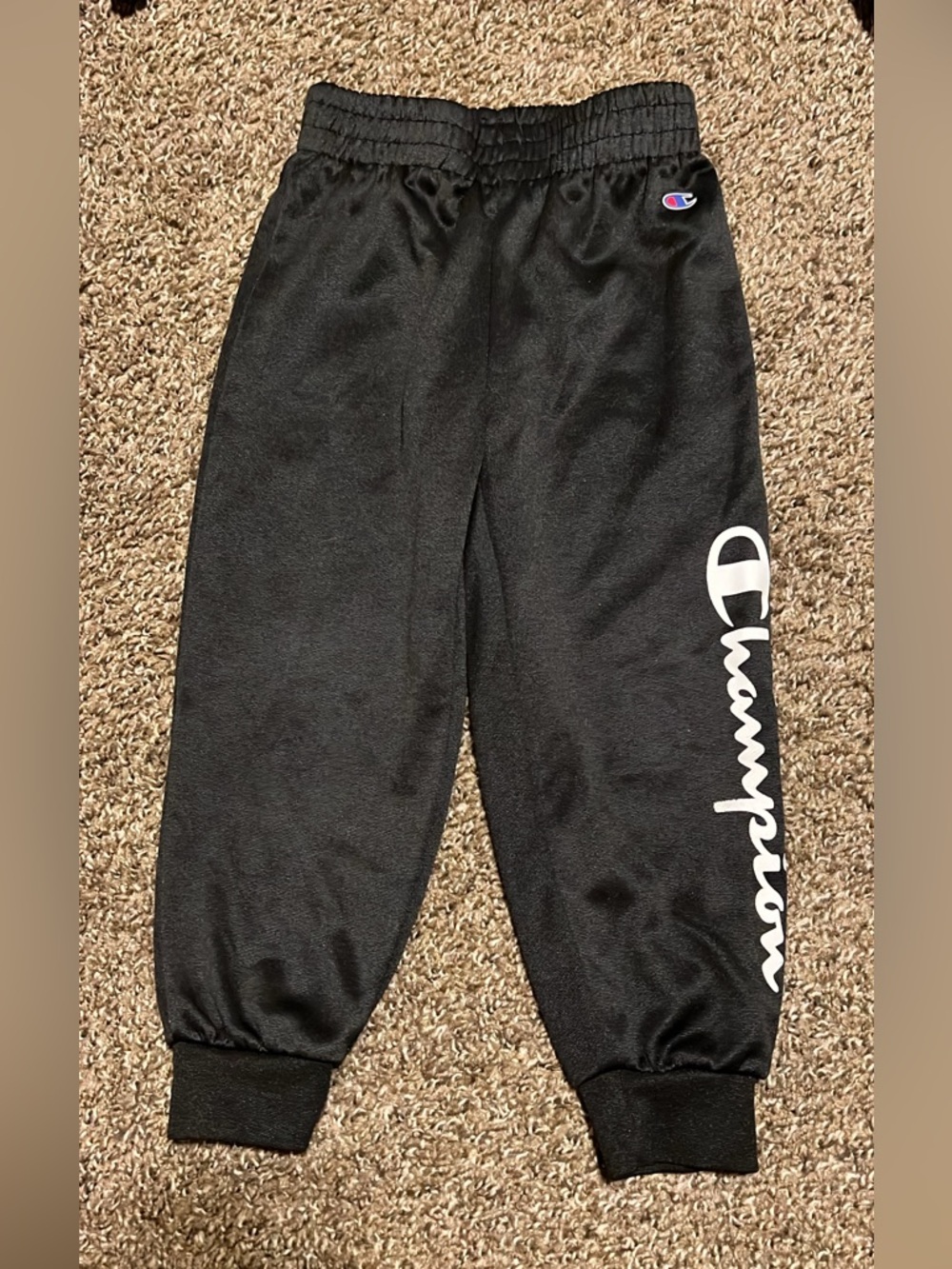 Champion Black Jogger Pants with White Script Logo